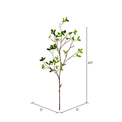 Vickerman 43" Artificial Green Milan Leaf Spray. Includes 2 sprays per pack.