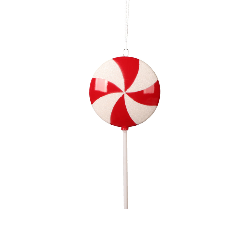 Vickerman 9" Red Flat Round Lollipop Ornament 6 per bag.