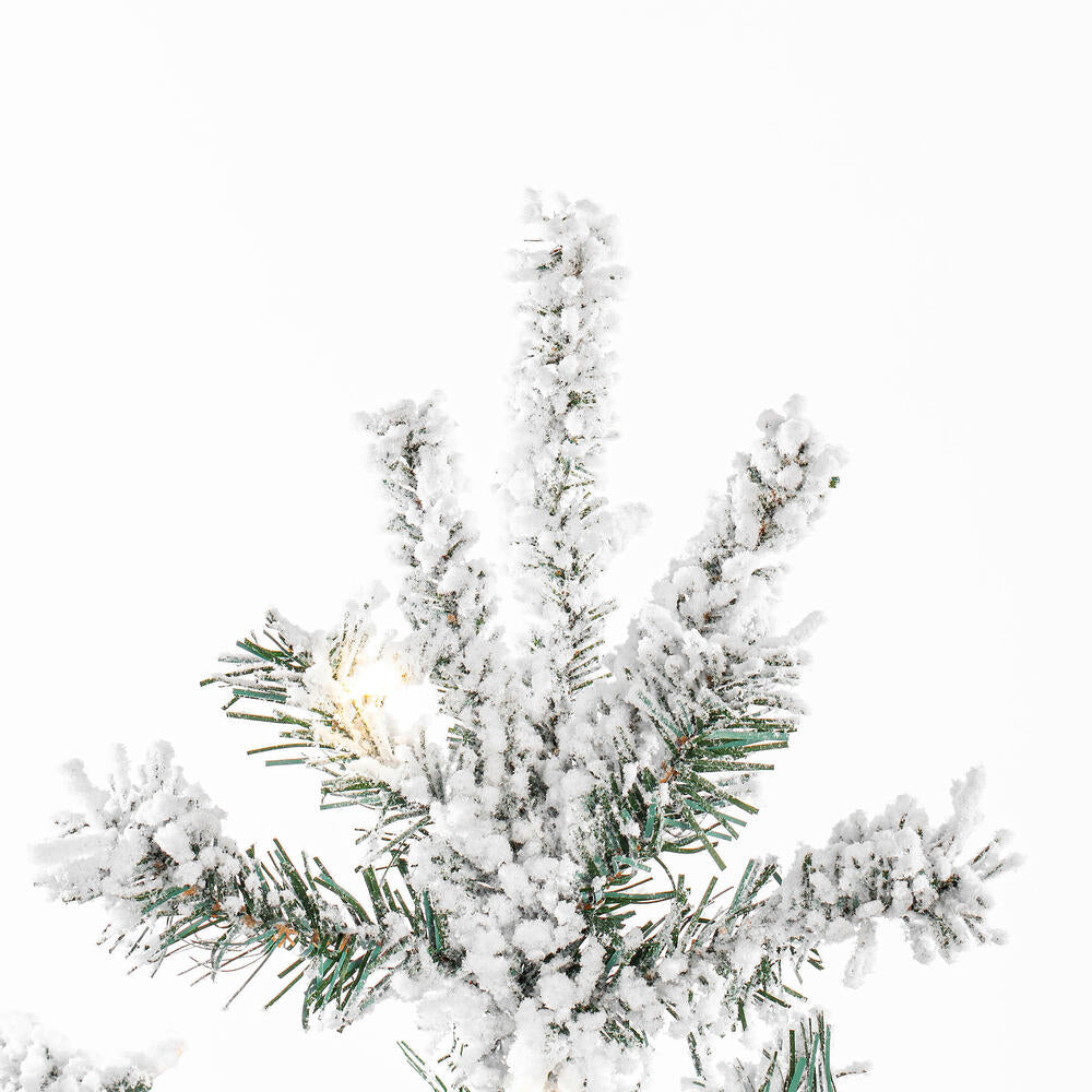 Vickerman 7.5' Flocked Sierra Fir Artificial Christmas Tree with Pure White Single Mold LED lights