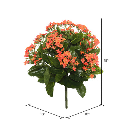 Vickerman 15" Artificial Orange Kalanchoe Bush.