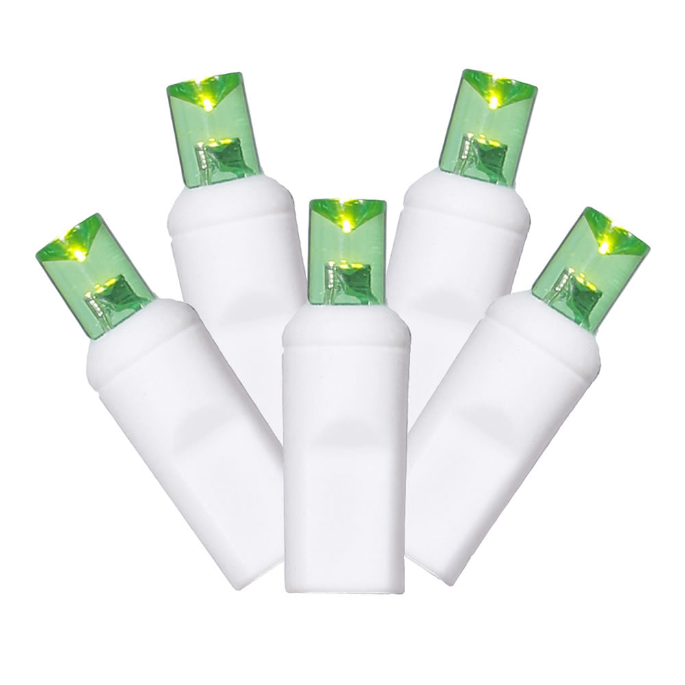 Vickerman 70 Lime Twinkle M5 LED Icicle Light on White Wire 9' Christmas Single Mold Light Strand