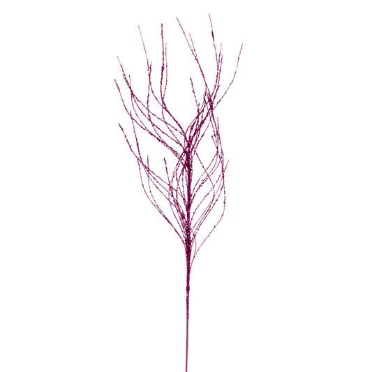 Vickerman 37" Fuchsia Wavy Twig Glitter Spray 6 per bag.