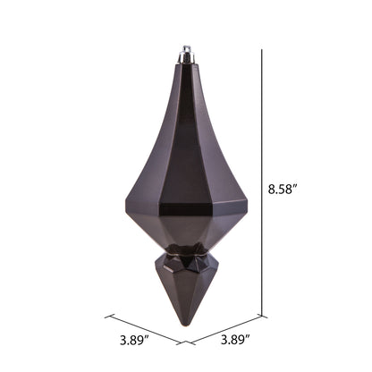 Vickerman 8" Gunmetal Candy Finish Diamond Finial Ornament Pack of 2