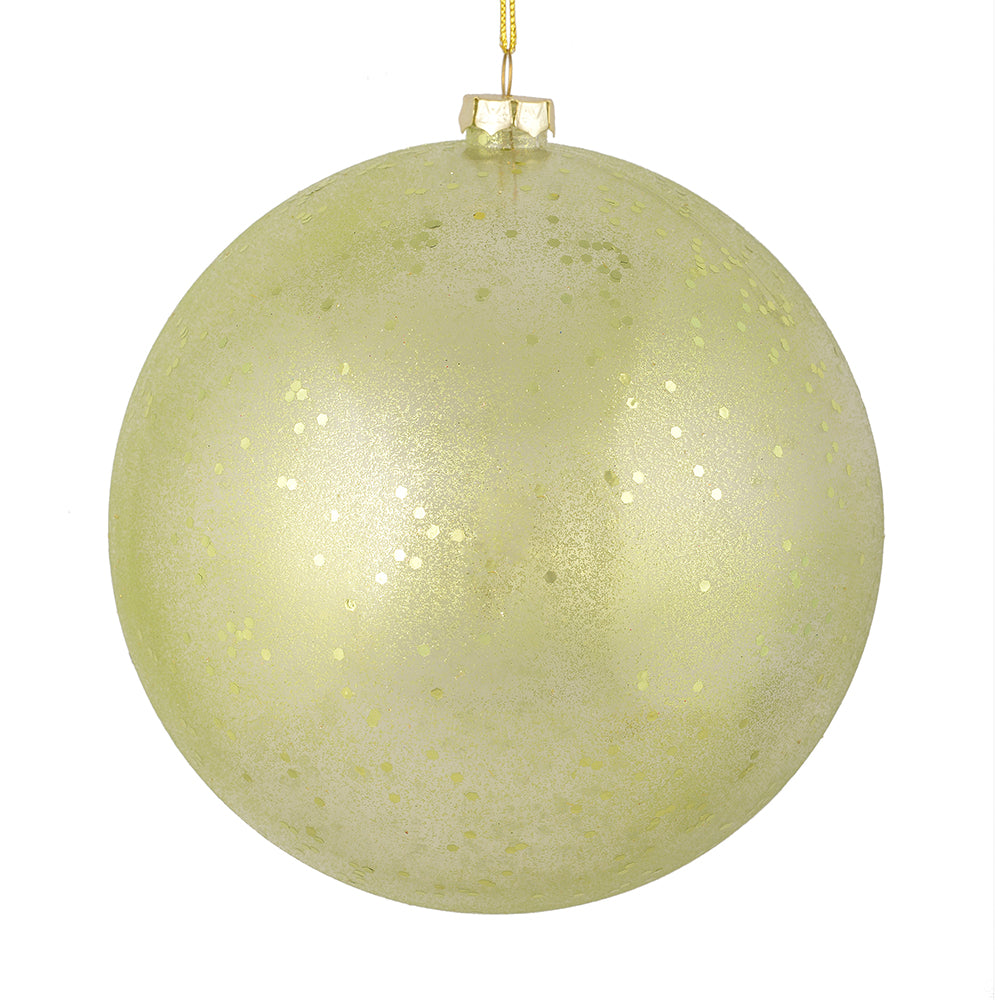 Vickerman 6" Celadon Glitter Clear Ball 4 per Bag