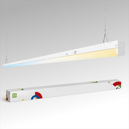 ASD Lighting LED Striplight Fixture 8ft 48/68/90W 120-277V 0-10V Dimmable 140Lm/W 3500/4000/5000K White UL DLC Standard