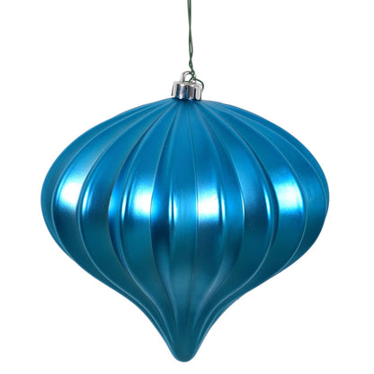 Vickerman 5.7" Turquoise Matte Onion Christmas Ornament UV treated Set of 3