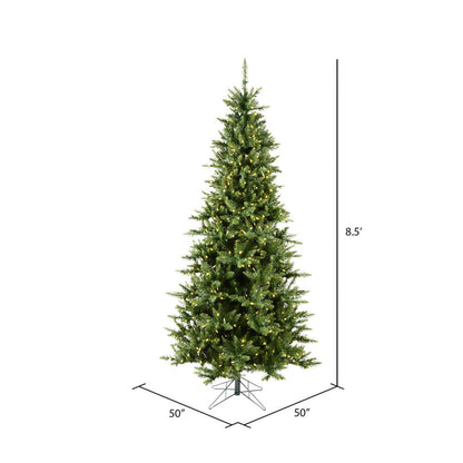 Vickerman 8.5' Camdon Fir Slim Artificial Christmas Tree Warm White Dura-lit LED Lights