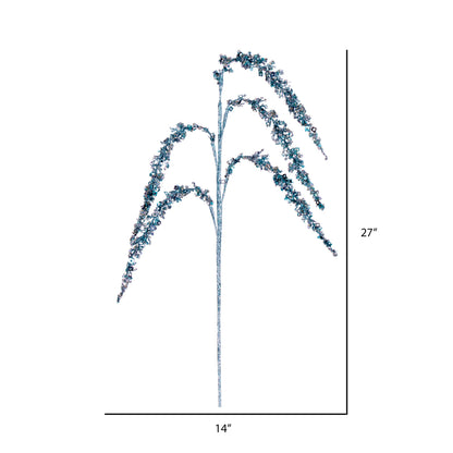 Vickerman 27" Artificial Baby Blue Glitter Setaria Christmas Spray 3 sprays per pack.