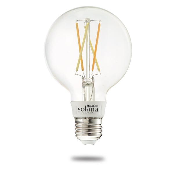 Bulbrite Solana 2-Pack G25 WiFi Connected Edison Filament LED Smart Light Bulb, Clear