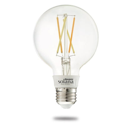 Bulbrite Solana 2-Pack G25 WiFi Connected Edison Filament LED Smart Light Bulb, Clear