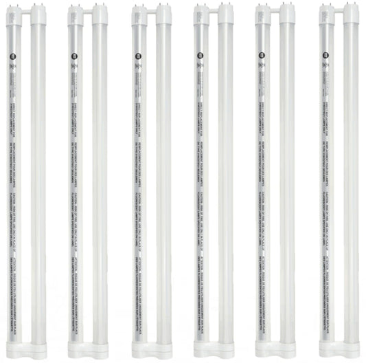 Damar- T8 U Bend LED Tube Light Direct Replacement 12W 1200 Lumen 5000K Bright White G13 Bi-Pin Base 220? Beam Angle 120-277V UL Certified Pack of 6- U Shaped Fluorescent Replacement for School
