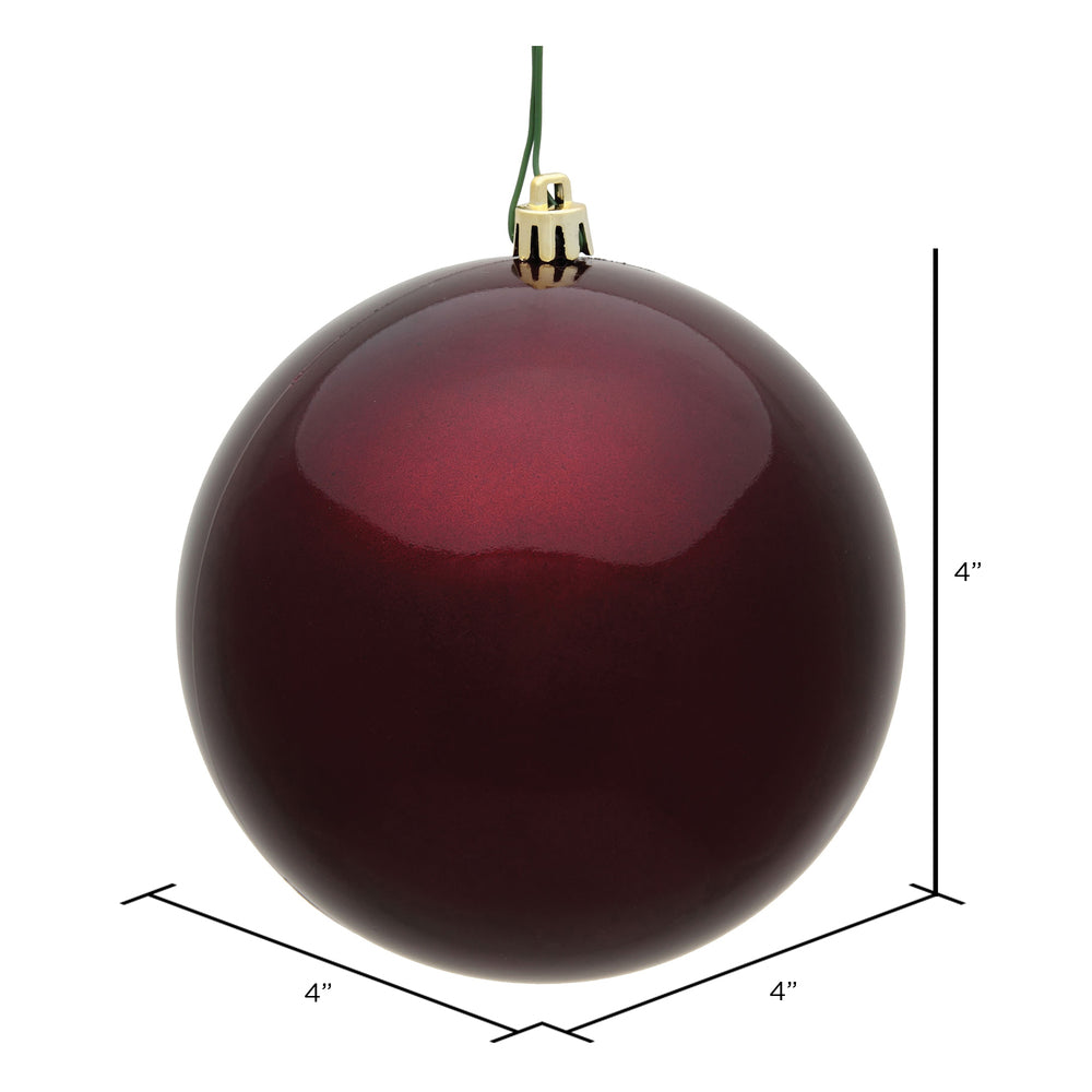 Vickerman 4" Burgundy Candy Ball Ornament 6 per Bag