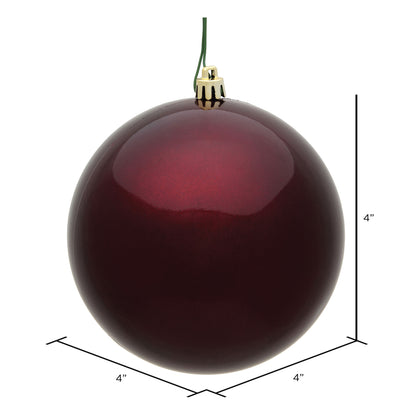 Vickerman 4" Burgundy Candy Ball Ornament 6 per Bag