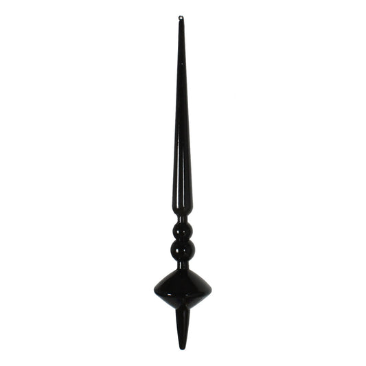 Vickerman 12" Black Shiny Cupola Finial Ornament Pack of 3