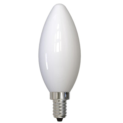 Bulbrite LED Filament 5 Watt Dimmable B11 Light Bulb with Milky finish  and Candelabra (E12) Base - 2700K Warm White Light, 500 Lumens