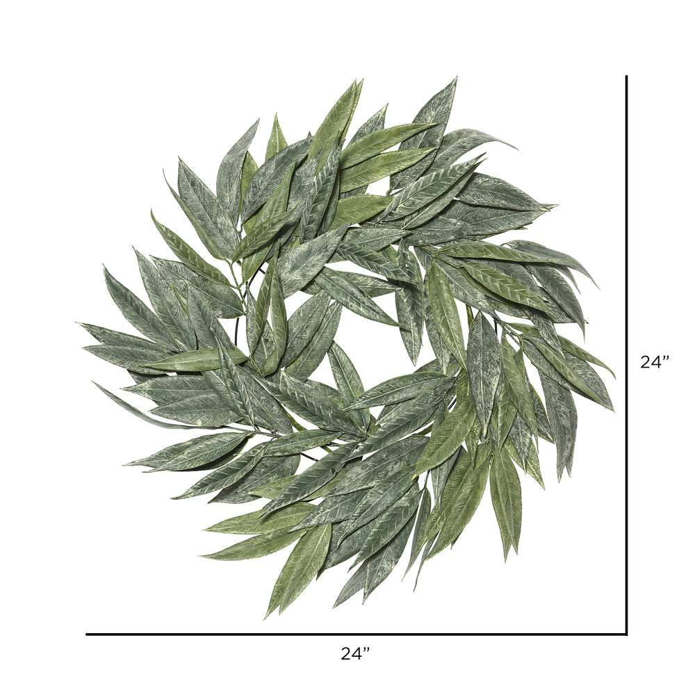 Vickerman 24" Artificial Green Muddy White Willow Wreath.