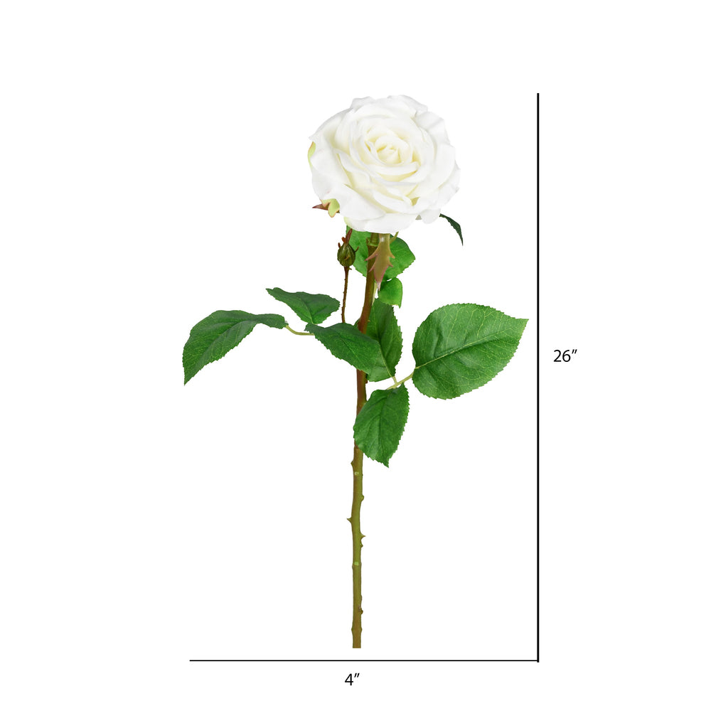 Vickerman 26" Artificial White Rose Stem 6 per Bag