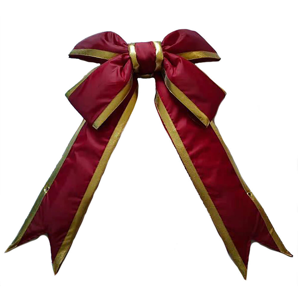 Vickerman 18" x 23" Burgundy-Gold Nylon Outdoor Structural Bow.