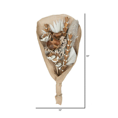 Vickerman Natural Botanicals 19" White Wash Palm Assorted Bouquet. Realistic Looking Botanicals.