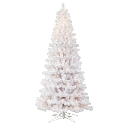 Vickerman 7.5' x 45" White Artificial Christmas Tree Warm White 8 function 3MM LED Lights