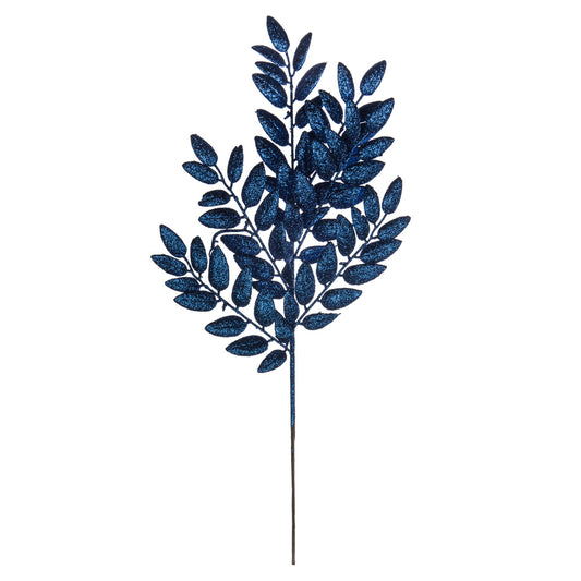 Vickerman 22" Blue Glitter Honey Locust Artificial Christmas Spray. Includes 6 sprays per pack.