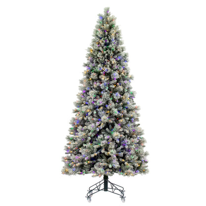 Vickerman 6.5' x 42" Flocked Jackson Pine Artificial Pre-Lit Christmas Tree Multi-Colored Lights.