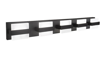 ASD Lighting LED Vanity 5-light 28W 120V CCT Selectable 2700/3000/4000/5000/6000K Dimmable Black ETL