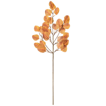 Vickerman 32" Autumn Orange Artificial Silver Dollar Eucalyptus Leaf Spray 3 per bag.