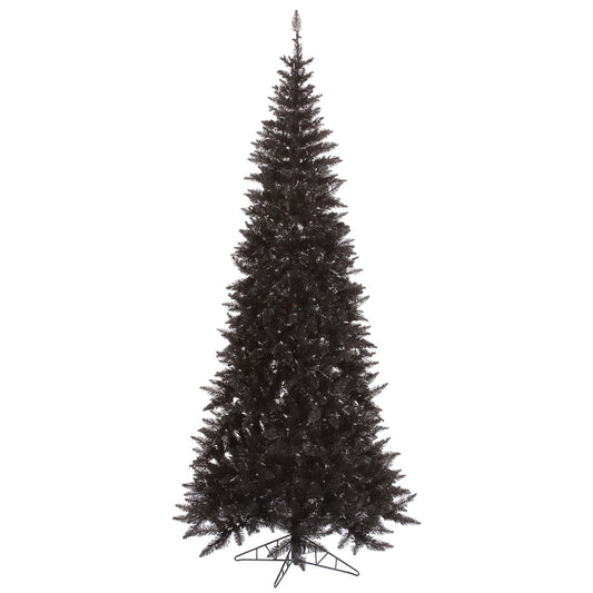 Vickerman 7.5' Black Fir Slim Artificial Christmas Tree Unlit