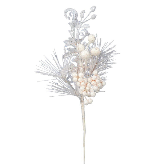 Vickerman 6' White Glitter Berry Artificial Christmas Garland Unlit