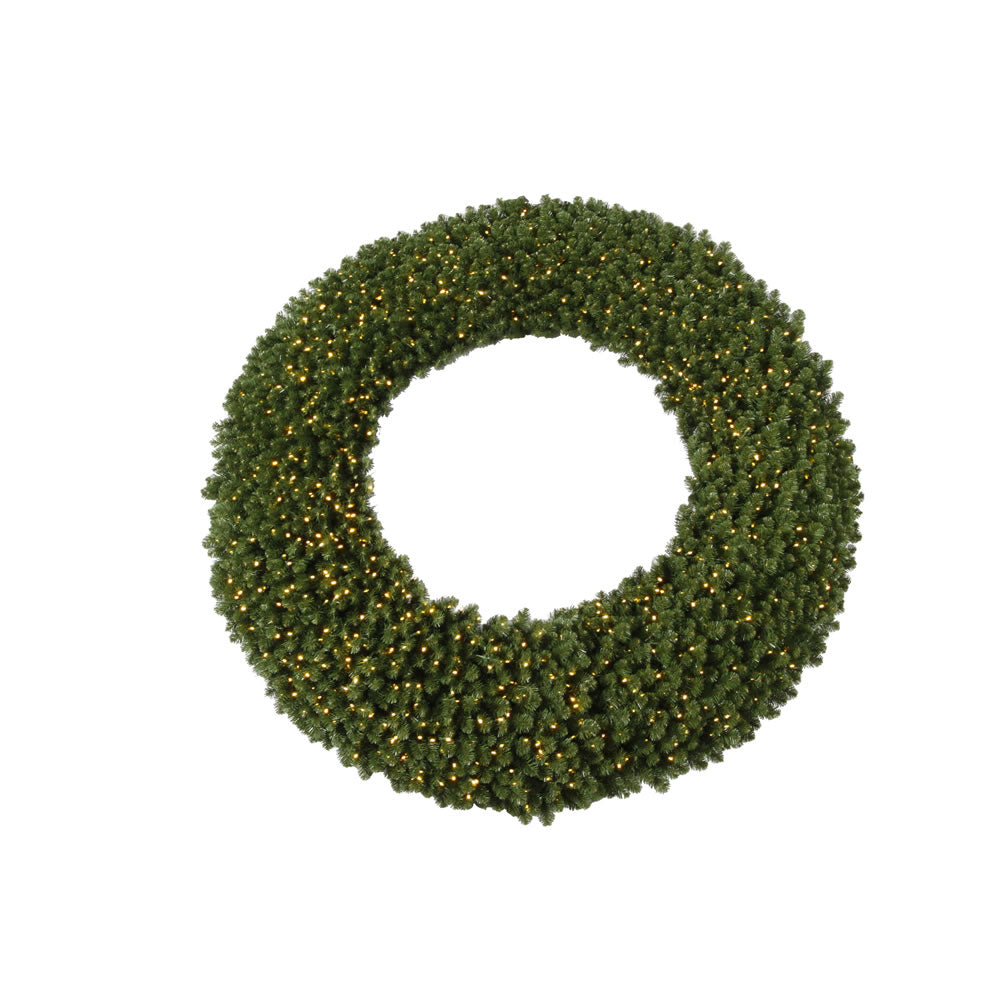 Vickerman 300" Grand Teton Artificial Christmas Wreath Warm White Single Mold Wide Angle LED Lights