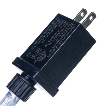 Vickerman 10' x 45" Black Willow Twig Artificial Pre-Lit Halloween Tree with 374 Purple and Orange LED Dot Lights. It measures 120 inches tall, and 45 inches wide, with the branches shaped about parallel to the floor. Pre-lit with 374 Dot LED Lights, the