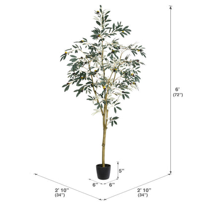 Vickerman 6' Artificial Potted Olive Tree.