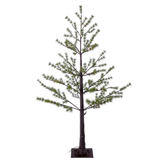 Vickerman 5' Green Mini Pine Twig Tree Warm White 3mm Wide Angle LED lights.