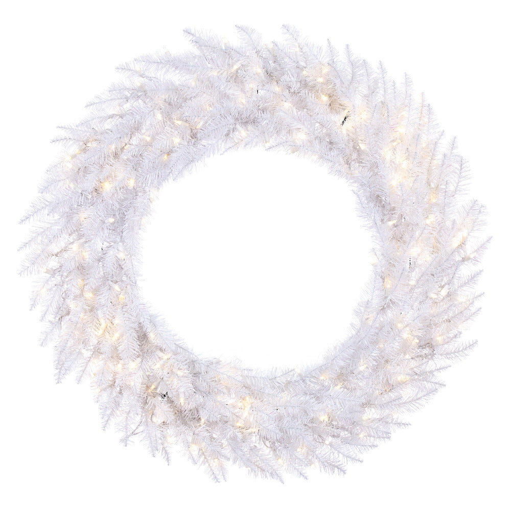 Vickerman 48" Sparkle White Spruce Artificial Christmas Wreath Pure White LED Lights