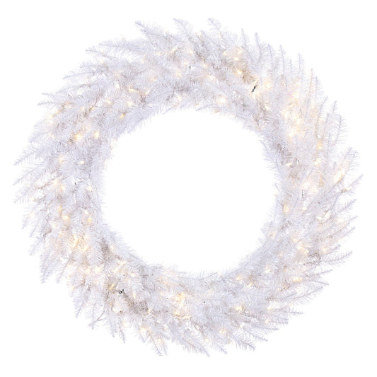 Vickerman 48" Sparkle White Spruce Artificial Christmas Wreath Pure White LED Lights