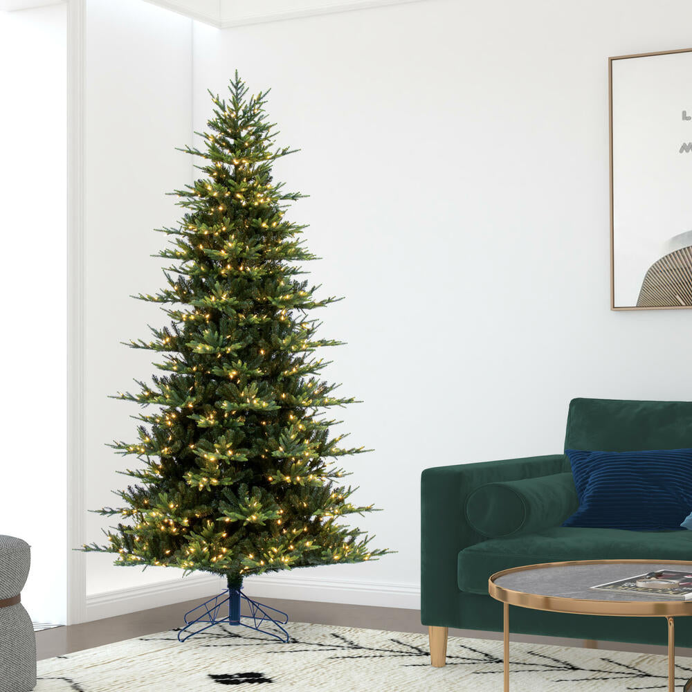 Vickerman 7.5' x 58" Vermont Fraser Fir Artificial Pre-Lit Christmas Tree Warm White Lights.