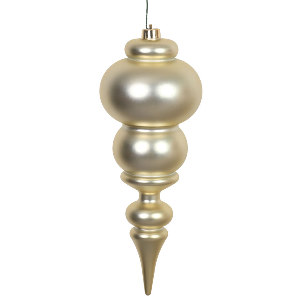 Vickerman 14" Champagne Matte Finial Ornament