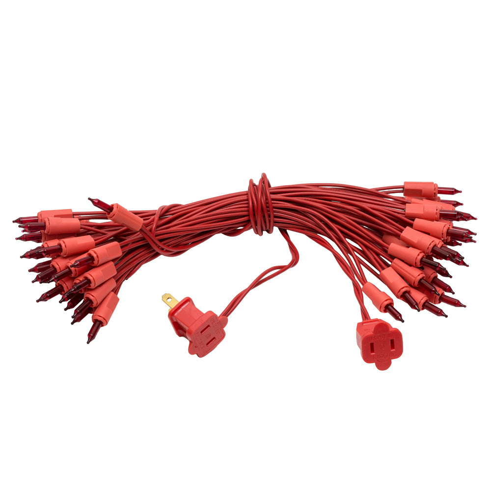 Vickerman 50 Red Dura-lit Mini Light on Red Wire, 37' Christmas Light Strand