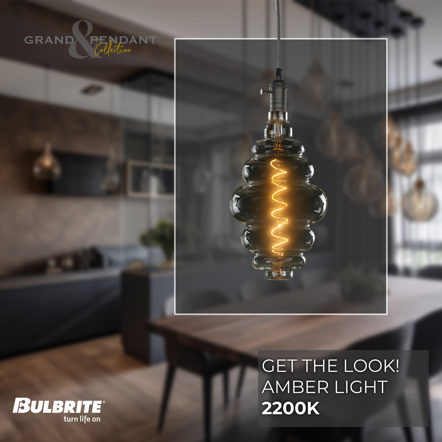 BULBRITE FIXTURES DIRECT WIRE PENDANT KIT VINTAGE GUNMETAL SOCKET WITH SILVER CORD AND LED BEEHIVE SHAPED MEDIUM SCREW (E26) 4W DIMMABLE GRAND NOSTALGIC FILAMENT LIGHT BULB 2200K/AMBER 60W INCANDESCENT EQUIVALENT 1PK (810082)