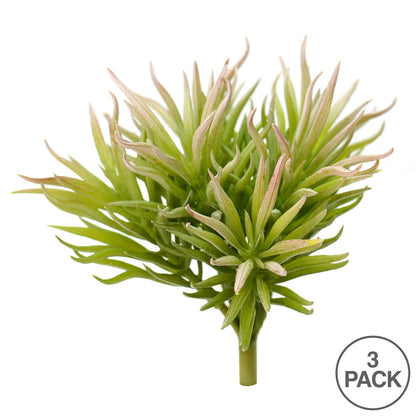 Vickerman 6.6" Artificial Green Crassula Tetragona Pick Set of 3