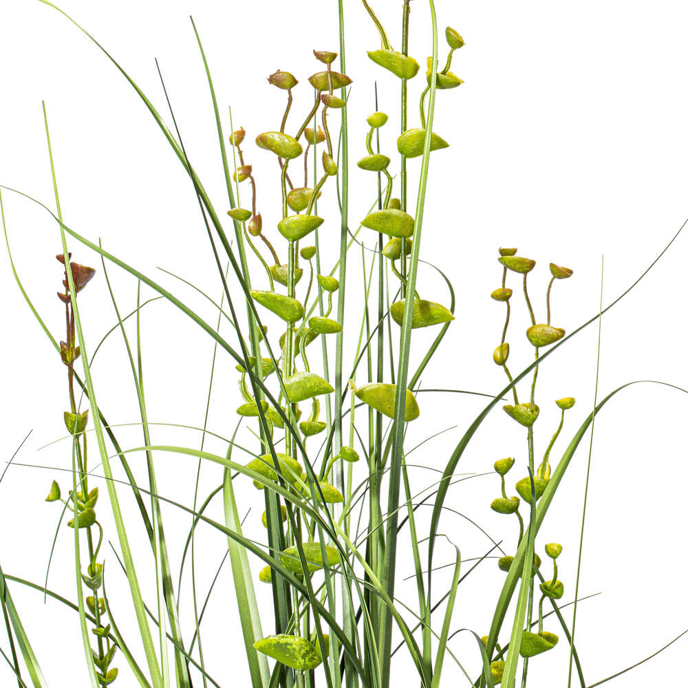 Vickerman 36" Artificial Potted Green Grass and Eucalyptus.