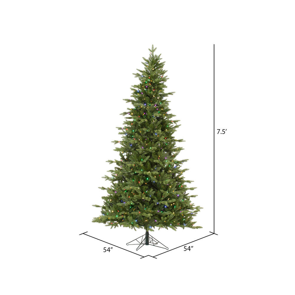 Vickerman 7.5' Fresh Balsam Fir Artificial Christmas Tree Multi-Colored Dura-Lit® LED Lights