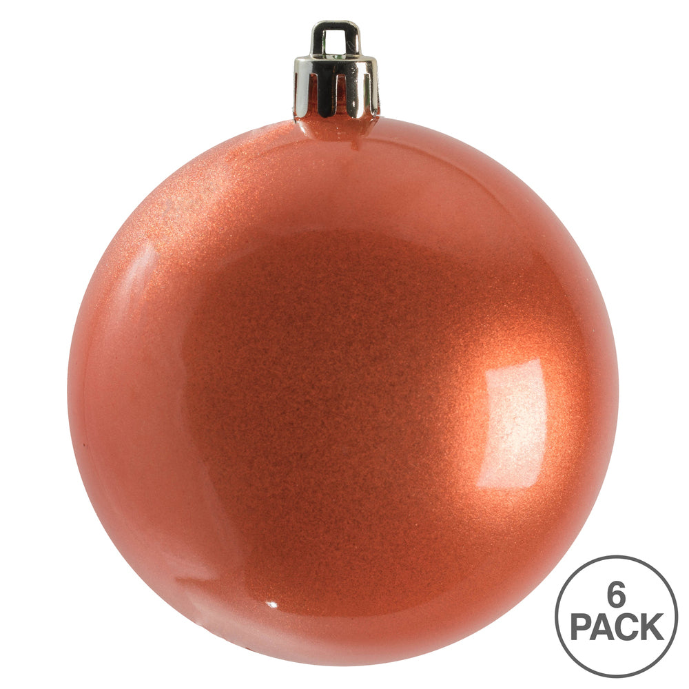 Vickerman 4" Coral Candy Ball Ornament 6 per Bag