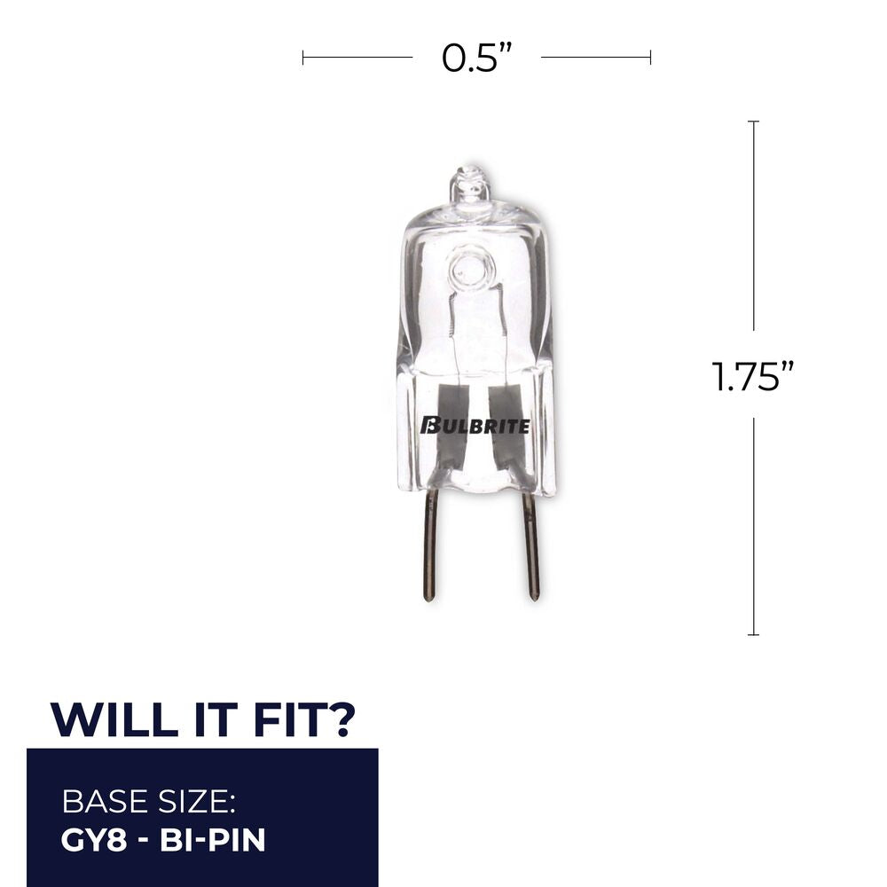 BULBRITE HALOGEN T4 BI-PIN (GY8) 35W DIMMABLE LIGHT BULB 2900K/SOFT WHITE 5PK (655035)