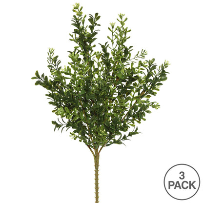 Vickerman 18" Artificial Green Boxwood Bush Pack of 3