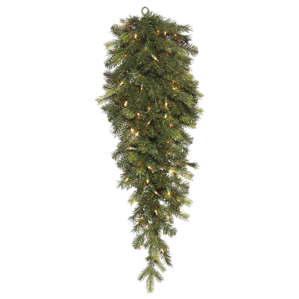 Vickerman 36" x 16" Artificial Oak Fraser Fir Tear Drop with 204 PE/PVC Tips 70 UL Dura-Lit® Incandescent Clear Mini Lights.