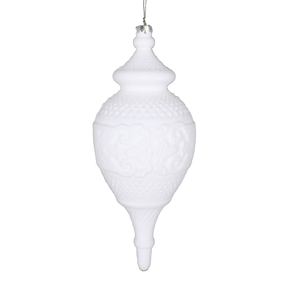 Vickerman 10.5" White Flocked Finial Ornament