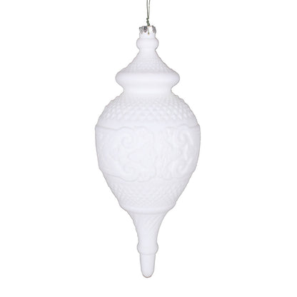 Vickerman 10.5" White Flocked Finial Ornament