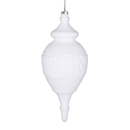 Vickerman 10.5" White Flocked Finial Ornament